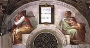 Michelangelo, lunetta, Josiah - Jechoniah - Shealtiel